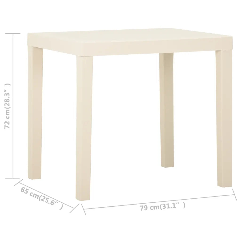 Tavolo da Giardino Bianco 79x65x72 cm in Plastica cod mxl 34177