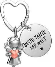 Angelo della fortuna con cuore e incisione - Angelo della fortuna regalo - regalo angelo della fortuna portafortuna
