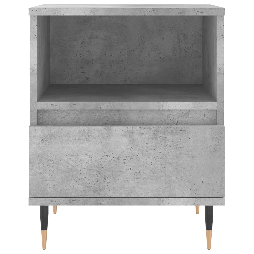 Comodini 2pz-Set di 2 Tavolino da notte Grigio Cemento 40x35x50 cm in Legno Multistrato 720516