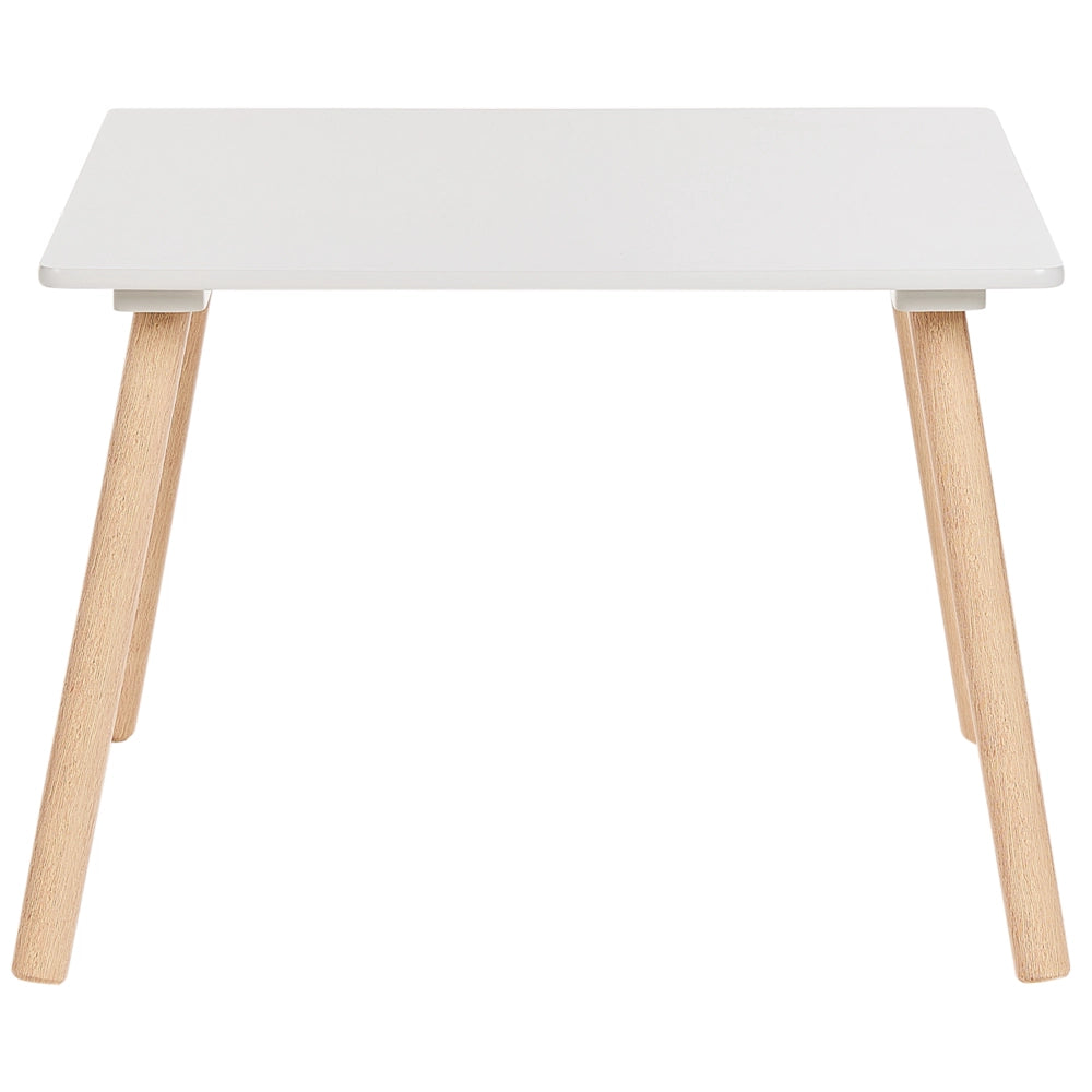 Set per bambini a 2 posti tavolo con sedie in legno di pino MDF Camera dei bambini bianco e legno chiaro
