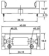 Portapile per 1 batteria cr123