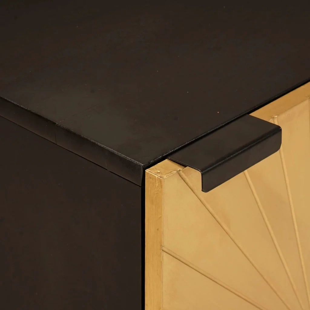 vidaXL Mobile da Bagno con lo scaffale Nero e Oro 38 x 33 x 58 cm