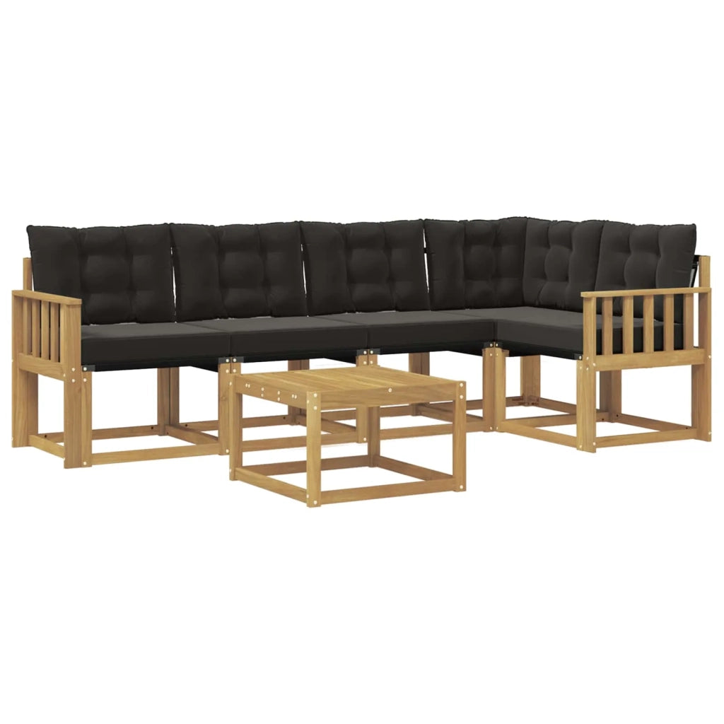 Set di divani da esterno 6 pz Bianco e Nero 3389498