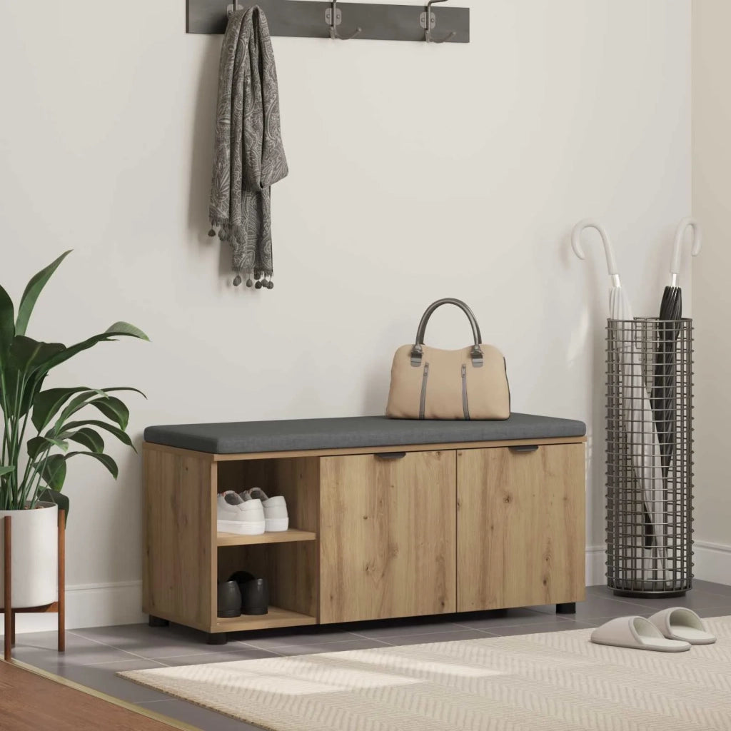 Panca per scarpe con cuscino Rovere Artigianale 906137