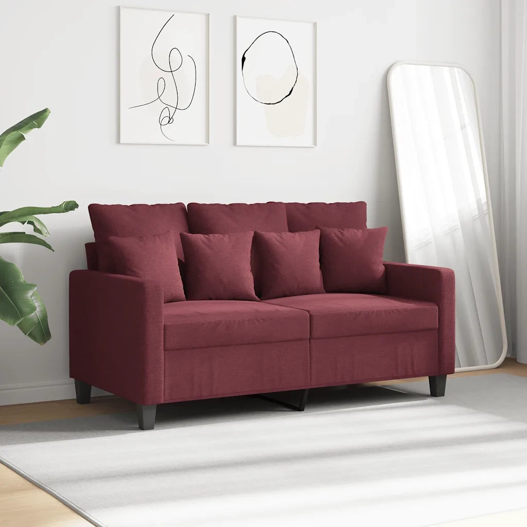 Divano a 2 Posti-Sofa 2 Posti Rosso Vino 120 cm in Tessuto 900731