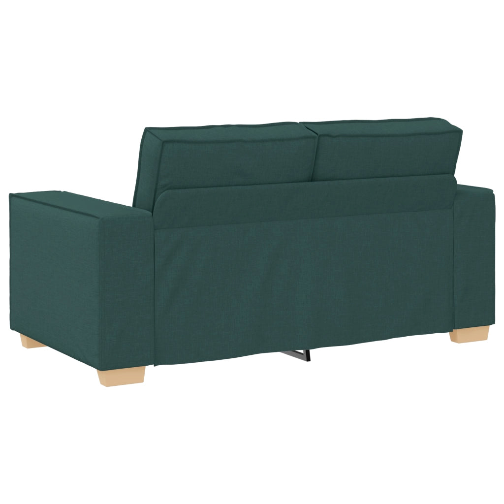Set di divani 3 pezzi con cuscini in tessuto verde scuro