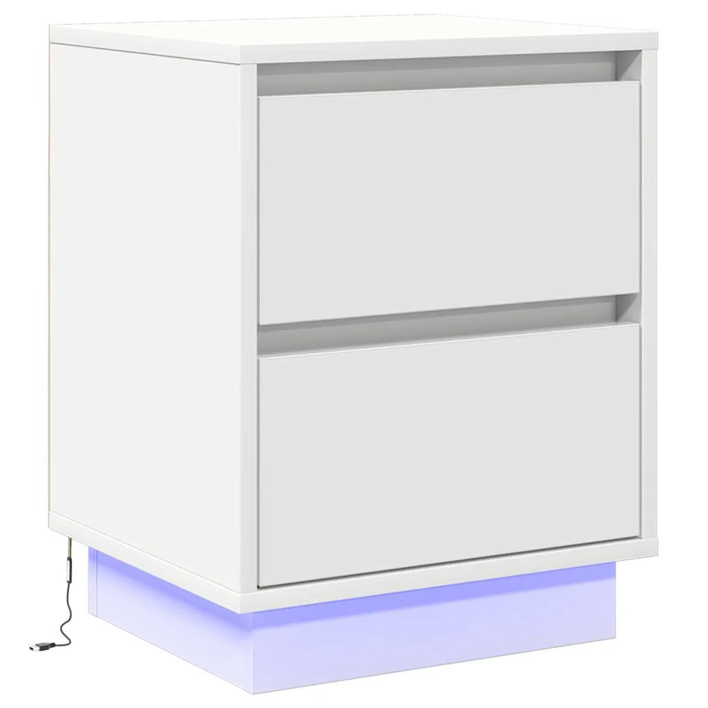 Set di 2 Comodini | Armadio da Notte | Mobiletto da notte con cassetto Bianco 39 x 34,5 x 50 cm