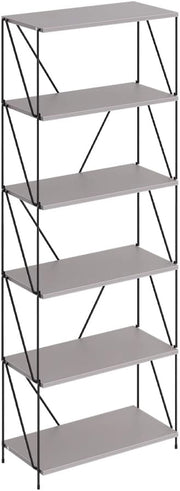 Scaffale Ravix, Grigio/nero, 60 x 166.5 cm
