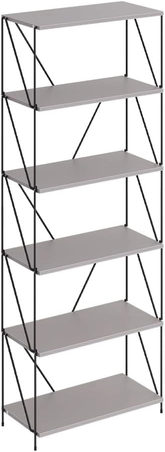 Scaffale Ravix, Grigio/nero, 60 x 166.5 cm