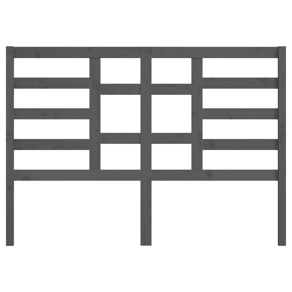 Testiera per Letto Grigia 146x4x104cm in Legno Massello di Pino 818142