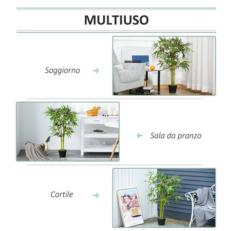 PIANTA DI BAMBÙ IN VASO ARTIFICIALE ALTEZZA 120CM
