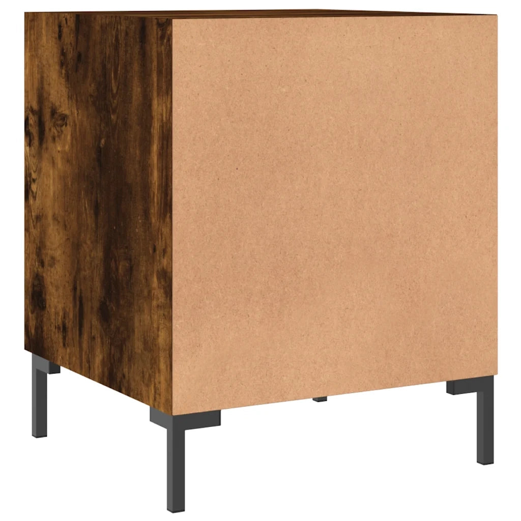 Set di 2 Comodini | Armadio da Notte | Mobiletto da notte Rovere Fumo 40x40x50 cm in Legno Multistrato