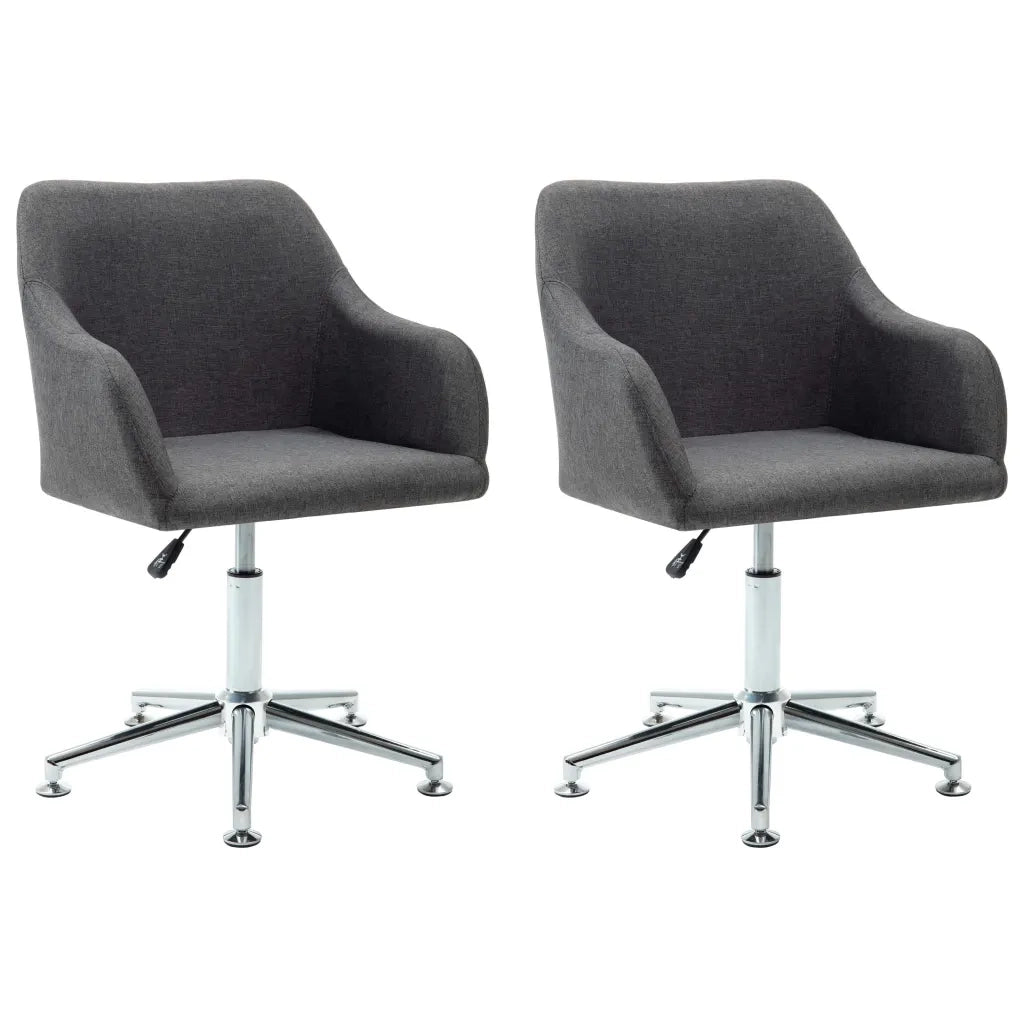 Sedie da Pranzo Girevoli 2 pz Grigio Scuro in Tessuto 283480