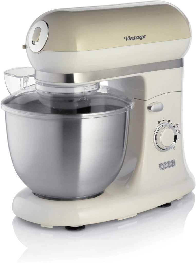 Ariete 1588 impastatrice planetaria - pane, pizza e dolci - 7 velocità - 3 fruste - 5,5 litri - acciaio inox - 2400 watt - linea vintage - beige - ARI1588BG