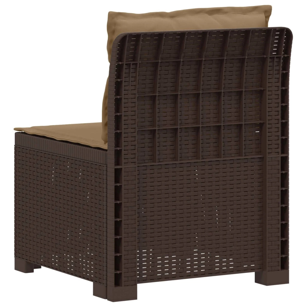 Divano da Giardino a 1 Posto con Cuscini Aspetto Rattan PP 8011802
