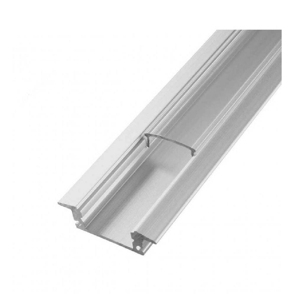 Trade Shop - Profilo Ad Incasso In Alluminio 2 Mt Con Copertura Opaca Per Strip Led Al-13 -