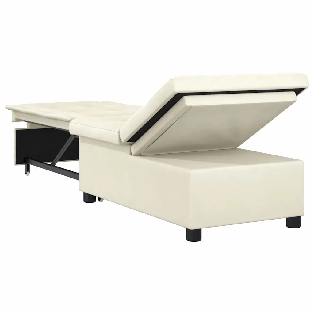 Divano letto Crema 194 x 67 x 82 cm Velluto 42008602