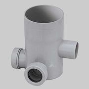 POZZETTO GRIGIO ALTO 3 VIE DM 100  H 170 Ø 40 Usc. Ø 40     MADE IN ITALY