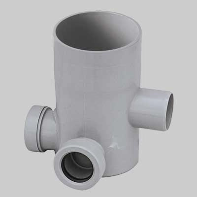 POZZETTO GRIGIO ALTO 3 VIE DM 100  H 170 Ø 40 Usc. Ø 40     MADE IN ITALY
