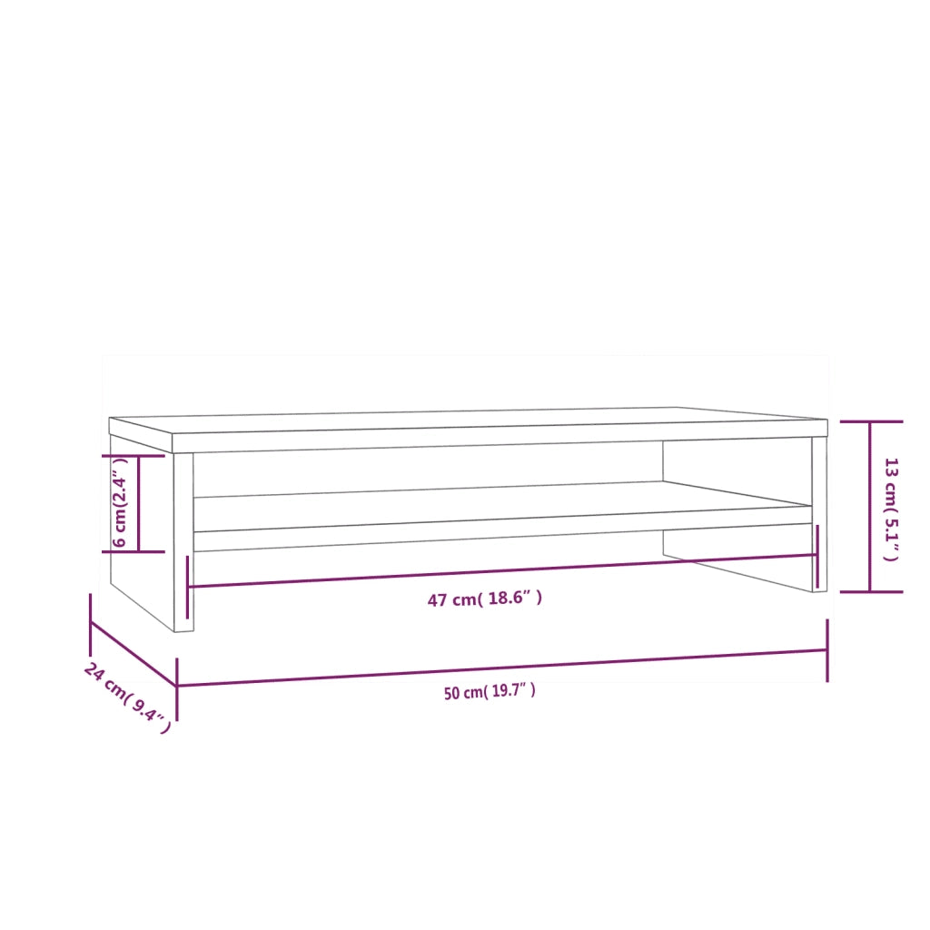 Supporto per Monitor 50x24x13 cm in Legno Massello di Pino cod mxl 14035