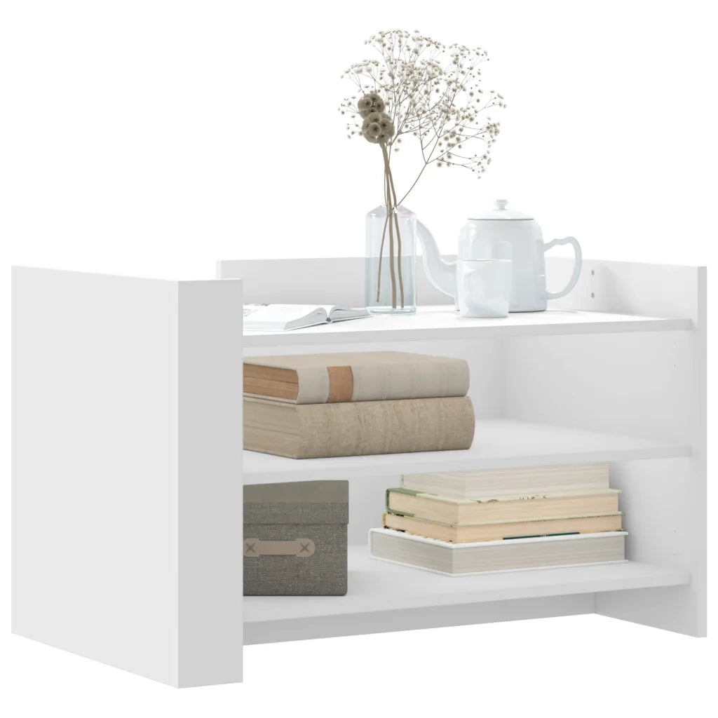 Tavolino da salotto | Tavolino da caff¨¨ | Tavolino da Soggiorno Bianco 80x50x50 cm in Legno Multistrato
