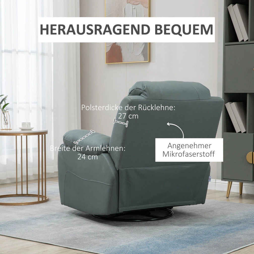 Poltrona relax girevole reclinabile ¨C zephmum ¨C verde 93x100x98