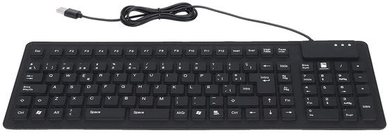 Tastiera Portatile - Opvouabile - Impermeabile e Silenziosa - Collegamento USB - Adatta per PC e Laptop - Nero