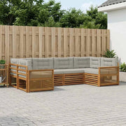 Set di divani da esterno 6 pz Naturale e Grigio Chiaro 3383779
