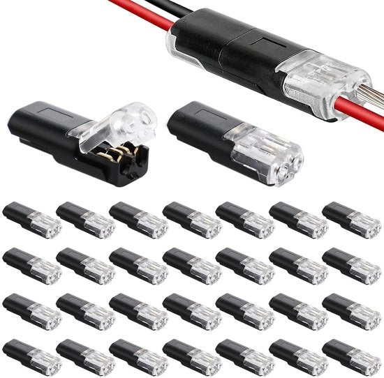 Connettori a 2 pin per cavi di auto acqua resistenti - 30 pezzi - Sincronizzazione rapida - 12V - Per cavi con sezione 18-22 AWG