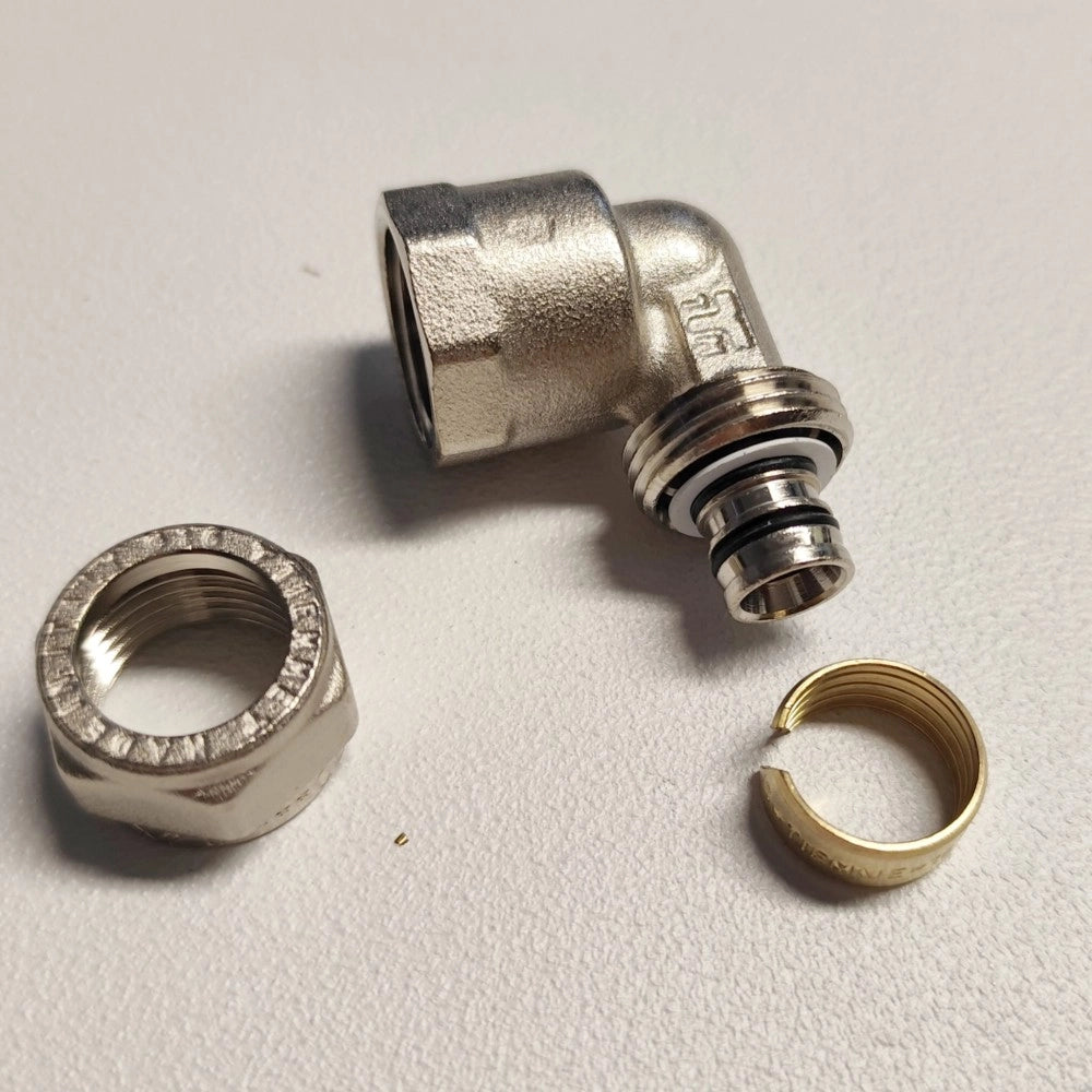 Raccordo 20x3/4'' curvo gomito f femmina a stringere per tubo multistrato