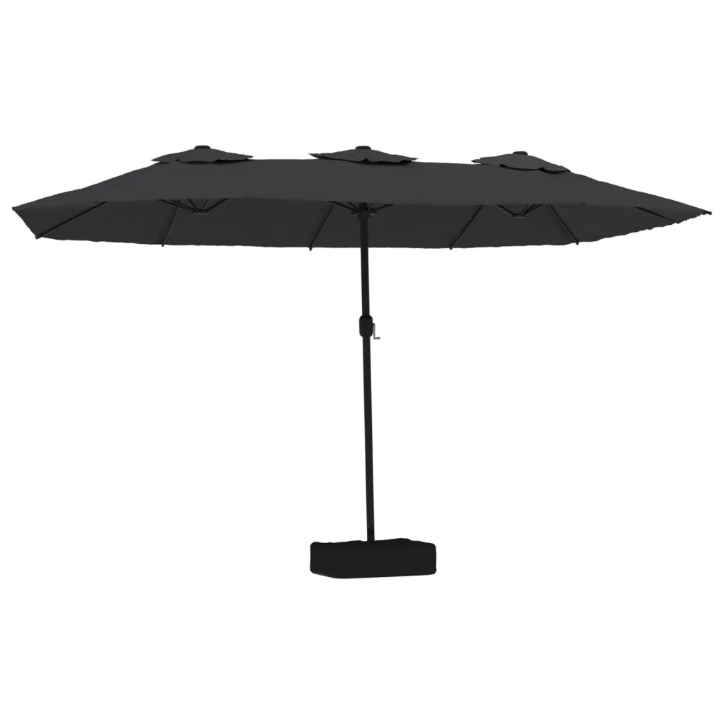 Ombrellone da giardino a doppia testa 449 x 265 x 245 cm protezione UV facile da manovrare stile contemporaneo poliestere nero 02_0047377