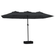Ombrellone da giardino a doppia testa 449 x 265 x 245 cm protezione UV facile da manovrare stile contemporaneo poliestere nero 02_0047377