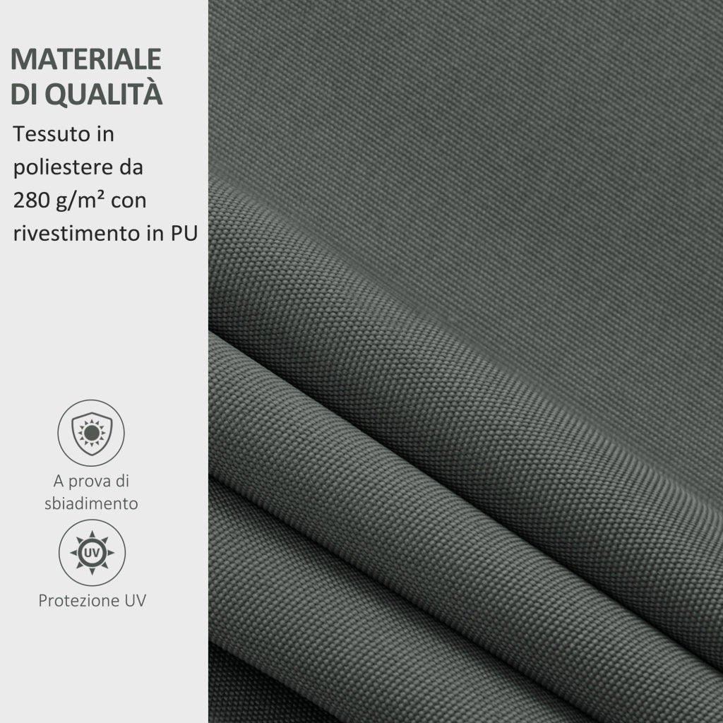 Telo di Ricambio per Tenda a Bracci Retrattile 4x2,5 m in Poliestere Anti UV Grigio