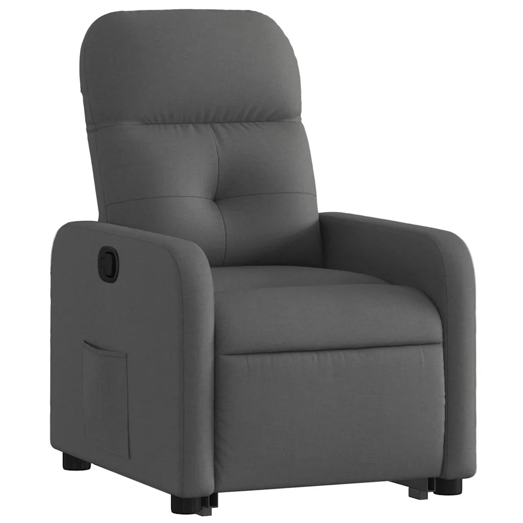 Poltrona Alzapersona Reclinabile Grigio Scuro in Tessuto 3206796