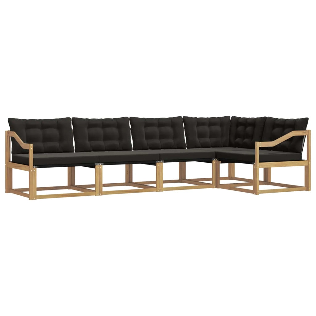 Set di divani da esterno 5 pz Bianco e Nero 3388694