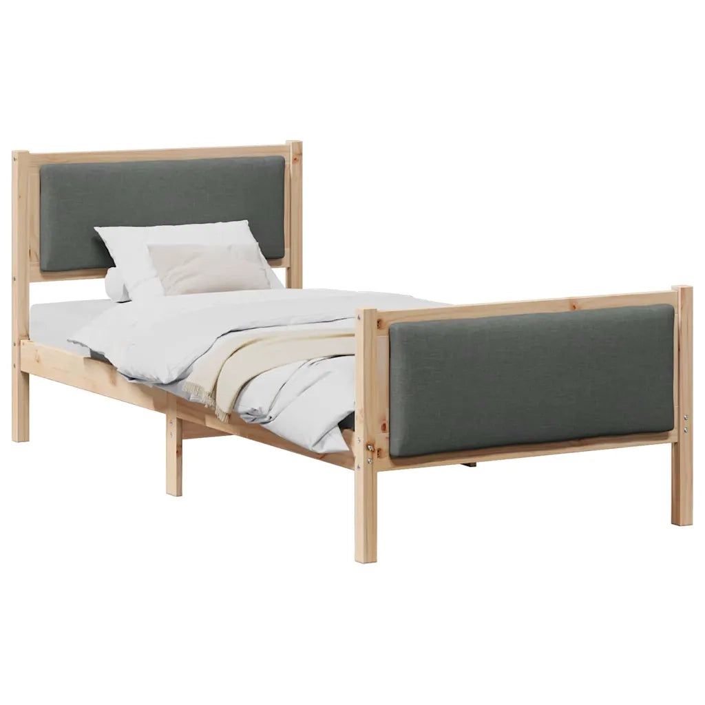Struttura del letto Grigio scuro 100 x 200 cm Tessuto
