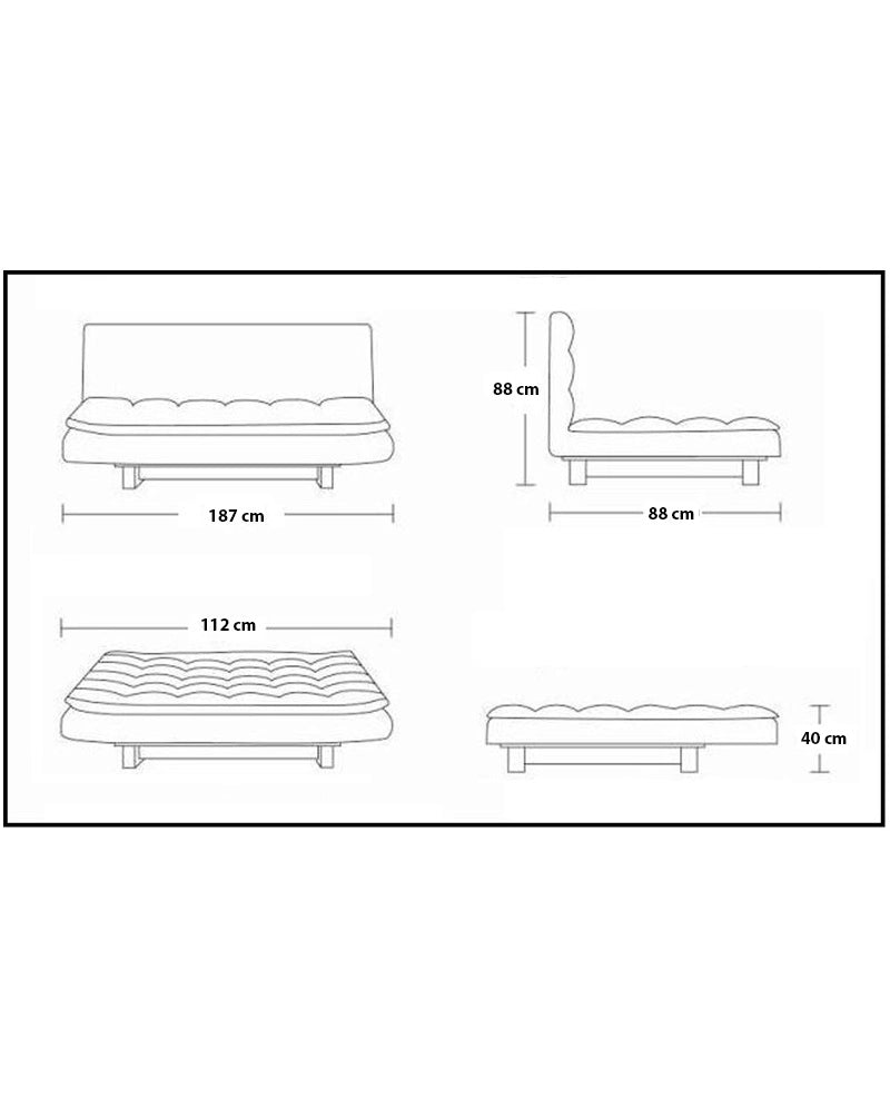 Divano letto tre posti, reclinabile, ecopelle bianco Sicorage 187cm Crucy