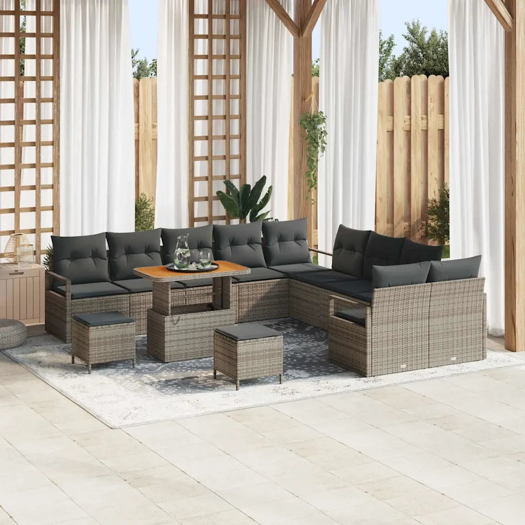 Set Divano da Giardino con cuscino 13 pcs Grigio 3364538