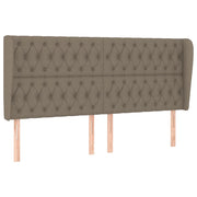 Testiera | Testata ad Orecchio Tortora 203x23x118/128 cm in Tessuto