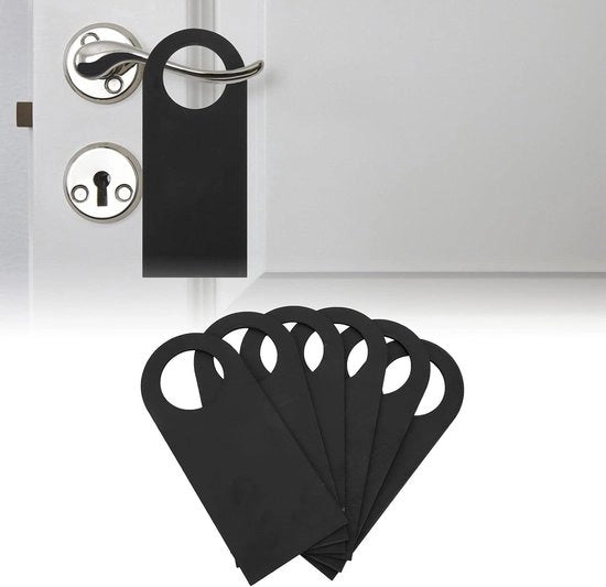 Segnalibro per Porta - 6 Pezzi Nero Porta Sign Hanger - Conversazione Riunione - Non Disturbare - Hanger per Porta Camera - 78 x 34 cm.