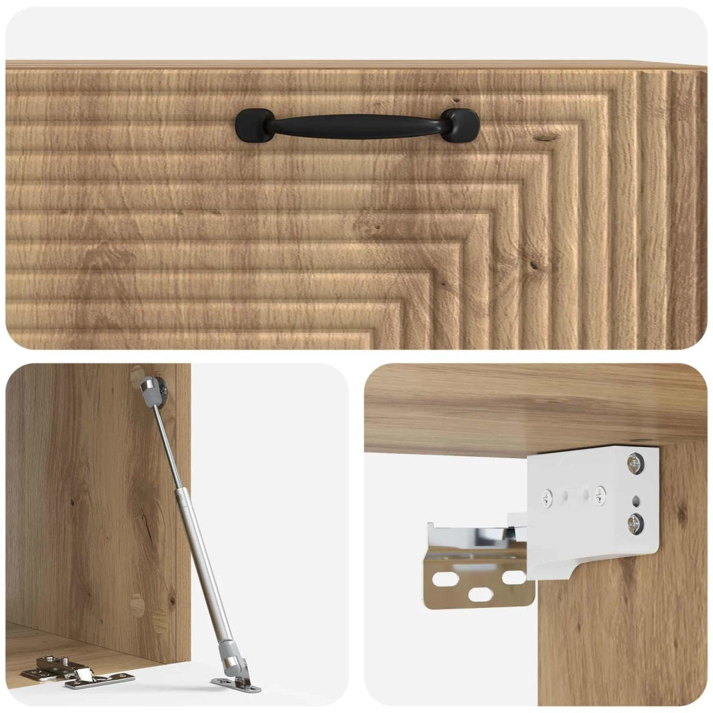 Mobile Porta TV da Muro Rovere Artigianale 78,5 x 41 x 30 cm
