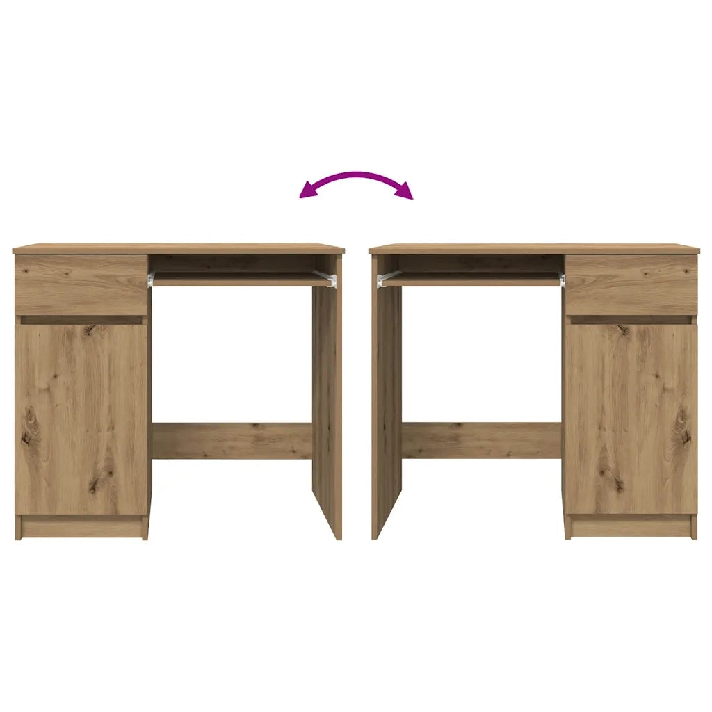 Scrivania | Tavolo da Ufficio Rovere Artigianale 86x49x76 cm in Legno Multistrato