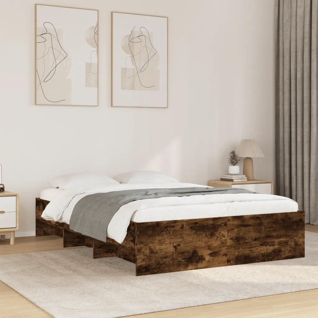 Giroletto senza Materasso Rovere Fumo 140x200 cm in Truciolato 3295657