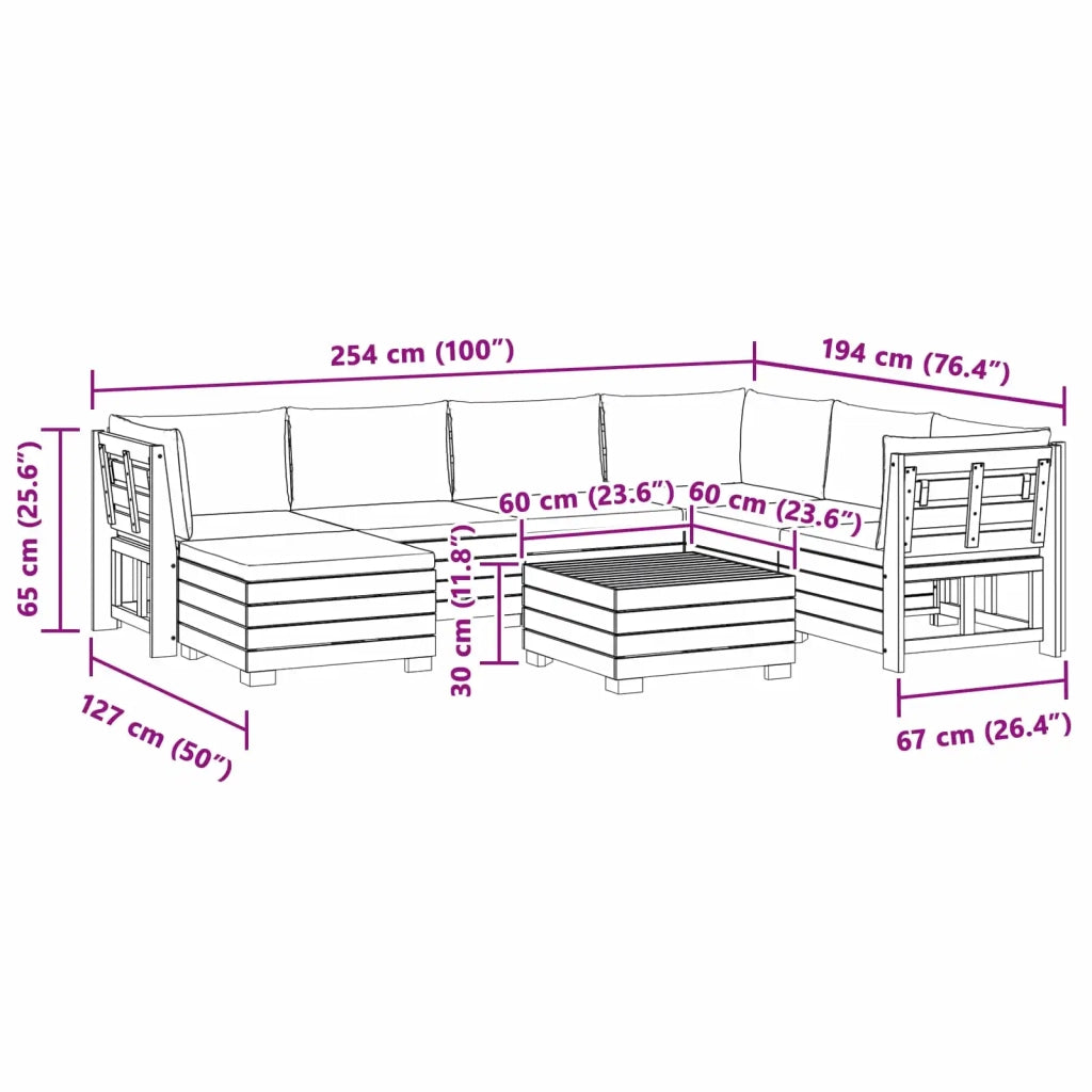 Set di divani da esterno con cuscino 8 Pezzo Marrone 3403088
