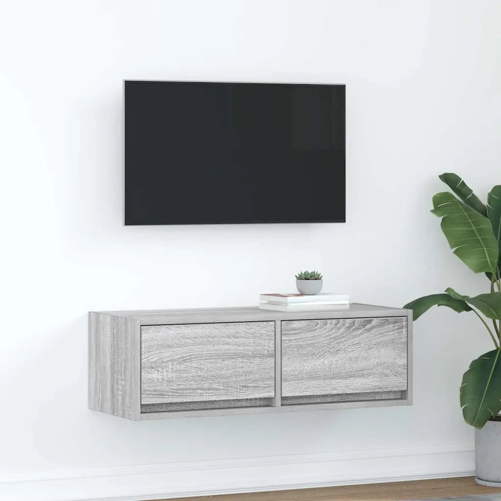 Mobile Porta TV Grigio Sonoma 80x31x25,5 cm Legno Multistrato