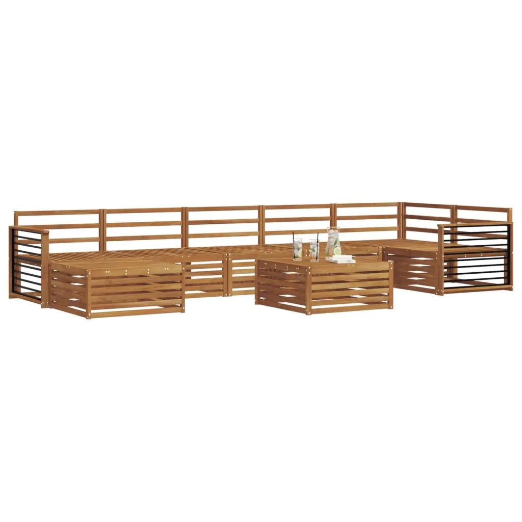 Set divani 8 pcs Naturale Legno di Acacia Massello