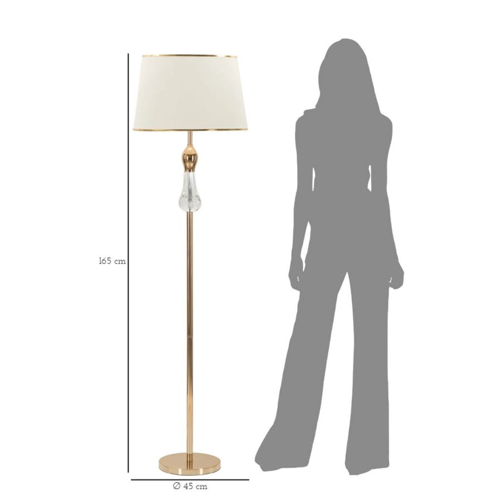 Lampada da Terra VKH209, Oro, Metallo, 45x45x165 cm
