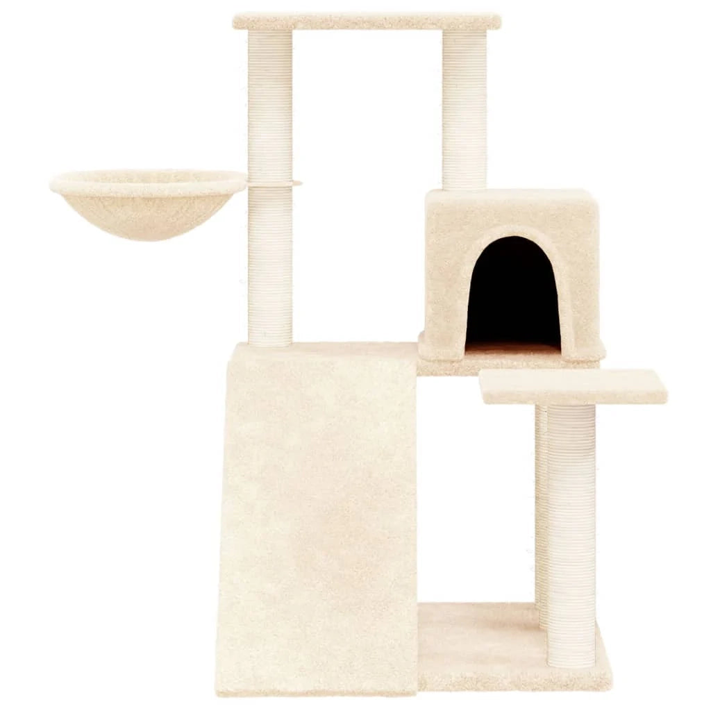 Tiragraffi per gatti torre per arrampicata giocattolo piattaforma per arrampicata con tiragraffi in sisal 82 cm crema 02_0022524