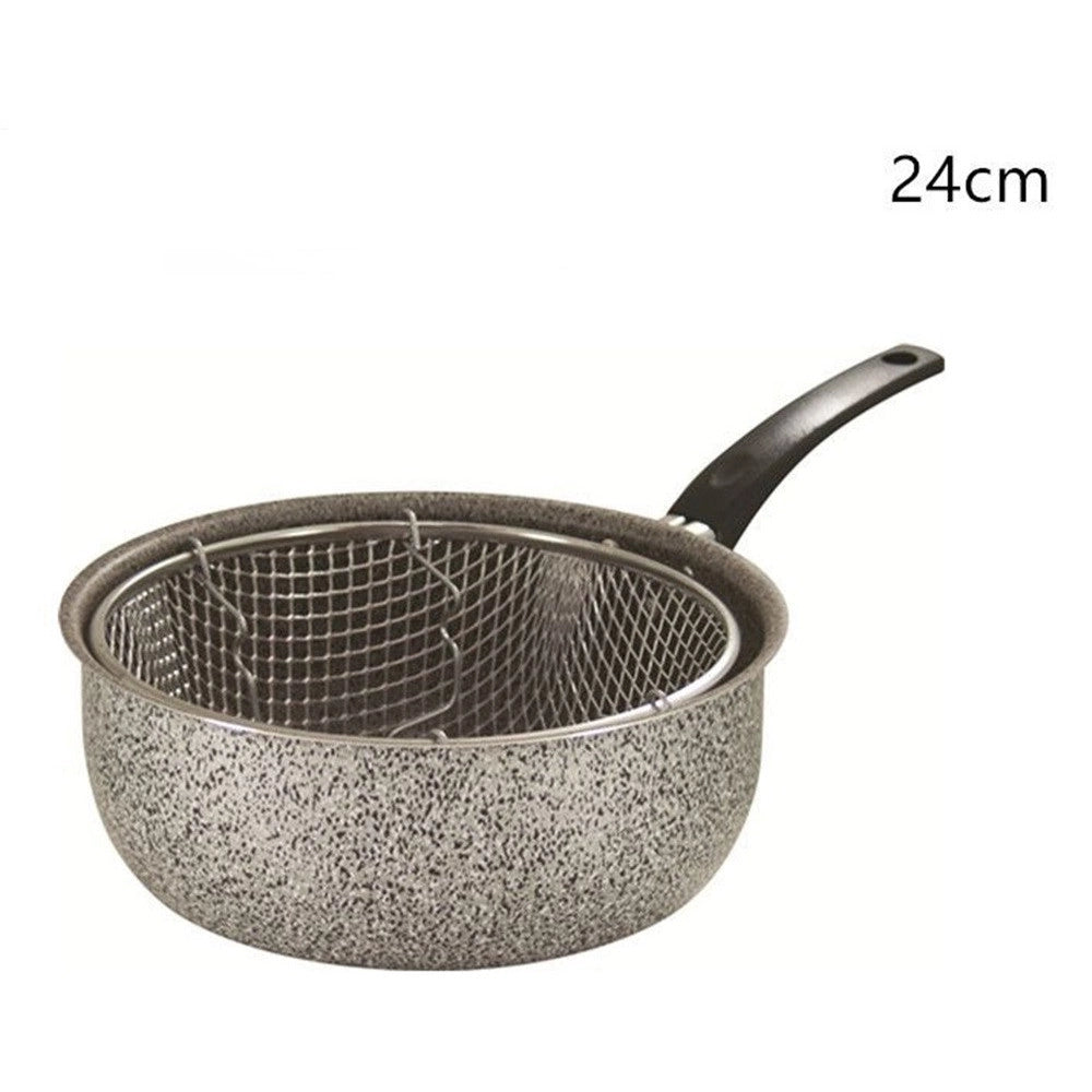 Trade Shop - Pentola Friggitrice In Alluminio Rivestimento Antiaderente Da 24 Cm Con Manico 036640m -