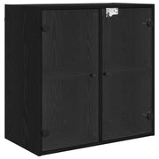 Armadietto a Muro | Mobile a Parete Rovere Nero 68 x 37 x 68,5 cm